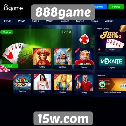 Interface do usuário no site 888game